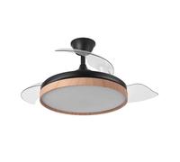 FABRILAMP AKUNADECOR Ventilador Evros L Negro Con Motor Dc Y Aspas Desplegables