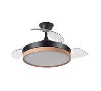 FABRILAMP AKUNADECOR Ventilador Negro Con Motor Dc Modelo Evros S Aspas Desplegables