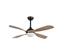 Fabrilamp Ventilador DC Livorno 30W Negro/Roble 132° 4 aspas - mando, temporizador, memoria