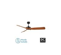 FABRILAMP Ventilador Dc Oriente 26w Negro 3 Aspas Roble 132d 6vel 3colores 2950lm Remoto,memoria,temporizador