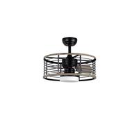 FABRILAMP Ventilador Dc 24w Pella Negro/Madera 3 Aspas 50d 2540lm 6 Velocidades 3000-4000-6000k C/remoto, Memoria Y Temporizador