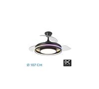 Ventilador de techo metal color negro serie pitufo 50cm