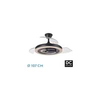 Abrila Sultan Negro-Madera 68W 107Cm - Ventilador De Techo 3 Aspas Retráctil
