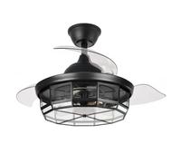 Abrila-ventilador dc tornado negro - 5x e27 - 3 aspas desplegables - 6