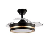 Ventilador de techo led dc, viper, negro/oro 48w 4800 lm con 3 aspas 9