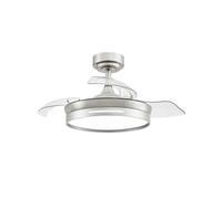 FABRILAMP TODOLAMPARA - VENTILADOR DE TECHO LUZ LED DC MICENAS MINI NIQUEL ASPAS DESPLEGABLES 91D 6 VELOCIDADES REMOTO+TEMPORIZA+MEMORIA