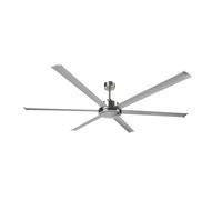 Abrila - Ventilador DC SANSON | Color Níquel con seis Aspas de Aluminio en Color Plata | con 6 Velocidades Ajustables | Con Temporizador y Mando a Distancia Incluidos | Ideal para Grandes Espacios