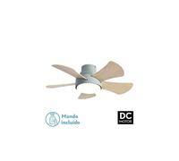 FABRILAMP Ventilador 25w Dc Verde Gregario 5 Aspas Rev. Blanca/haya 6 Vel. 3000-4000-6000k 82D Remoto,memoria y Temporizador