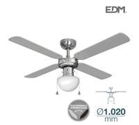 EDM 33801 Caribe Ventilador de Techo con Luz 60W Cro