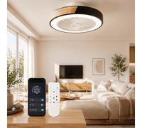 Ventilador de techo moderno con luz, estilo de madera, disponible en colores y , con velocidades de viento ajustables y de iluminación ajustables, para dormitorios y salas de estudio