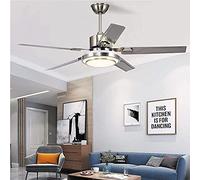 Ventilador de techo moderno de 42 pulgadas con luces LED y control remoto, ventiladores de motor silencioso, 5 aspas de acero inoxidable, tres velocidades, cambio de color, accesorio de iluminación