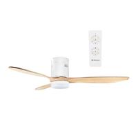 Orbegozo CP 114132 Ventilador de Techo con Luz LED 18W, 3 Aspas de Madera Natural, Sistema de Ventilación Reversible Invierno Verano y Cambio de Giro desde Mando