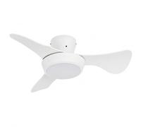 Ventilador de Techo Pequeño con Luz LED Integrada 18W - Ø63,5 cm, 3 Aspas, Luz Regulable 3000K-6500K, 3 Velocidades, Mando a Distancia, Función Memoria y Temporizador, para Habitaciones Pequeñas