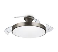 Ventilador de techo Philips LED Atlas 28 W, 35 W (Ø x H) 490 mm x 418 mm níquel con iluminación, temporizador