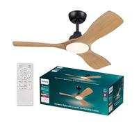Ventilador de techo Philips OLAS LED 42? Regulable Mando Negro/Madera Silencioso