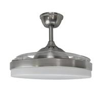 Ventilador de techo Plafón LED TAHITI DC Níquel 3 Aspas Retráctiles 72W 3600lm Mando incluido 6 Velocidades