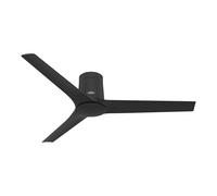 Ventilador De Techo Plano Con Control Remoto Athens Negro Hunter Sin Luz