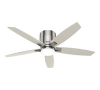 Ventilador de techo plano con mando a distancia Valencia níquel 132cm ilumina...