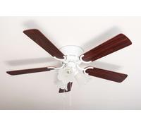 Ventilador De Techo Plano Pepeo Kisa Deluxe Con Luz 105 cm Blanco Nogal