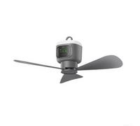 Ventilador de techo portátil con 12000 mAh para acampar al aire libre y dormitorios, ventilador colgante inalámbrico silencioso con control remoto, cuatro ajustes para uso doméstico, color negro