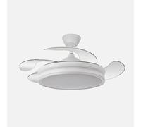 Ventilador de techo retráctil Bayomo 59w 6980lm Blanco 4 Aspas Desplegables 34,5/42x50/107 D.3 Colores DC remoto+Regulación de Intensidad