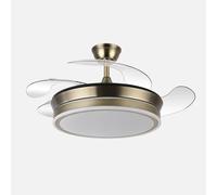 Ventilador de techo retráctil DC Bayomo Cuero 59w 6980lm 91d 4 aspas desplegables 3000-4000-6000k Remoto, Regulable Intensidad, Temporizador, Memoria