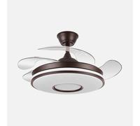 Ventilador de techo retráctil DC Dani 59w 6980lm Marrón 4 Aspas desplegadas 106d 3000-4200-6500k Remoto, Regulación de intensidad, Memoria Y Temporizador