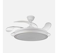 Ventilador de techo retráctil DC Esparta Maxi 80w 10255lm Blanco 132d 5 aspas 3000-4000-6000k Control Remoto+temporizador+memoria