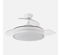 Ventilador de techo retráctil DC Esparta Mini Blanco 59w 6980lm 3 aspas 91d 3000-4000-6000k Remoto+temporizador+memoria