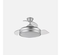 Ventilador de techo retráctil DC Esparta Pequeño 44w 5182lm Plata 72d 3 aspas 3000-4000-6000k Remoto+temporizador+memoria