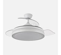 Ventilador de techo retráctil DC Esparta Plus 59w 6980lm Blanco 3 Aspas 107d 3 Colores Control Remoto+ Temporizador+ Memoria