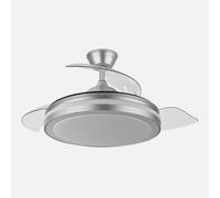 Ventilador de techo retráctil DC Esparta Plus 59w 6980lm Plata 107d 3aspas 3000-4000-6000k Control Remoto+ Temporizador+ Memoria