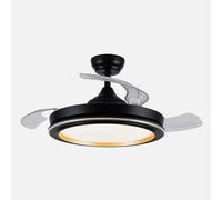 Ventilador de techo retráctil DC Picolo 72w 6226lm Negro/oro 3 Aspas 106d 3000-4000-6500k Remoto, Memoria