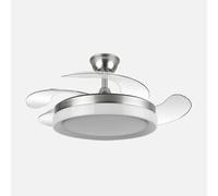 Ventilador de techo retráctil DC Zenit Níquel 59w 4 aspas despegables 107d 6980lm 6 velocidades 3000k,4000k,6000k, Control Remoto+regulación de intensidad+temporizador+memoria