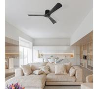 Ventilador De Techo Reversible Homcom Con 3 Aspas, 6 Velocidades, Temporizador De Hasta 8 Horas Y Mando a Distancia Incluido Negro