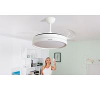 Ventilador de techo silencioso con aspas retráctiles de InnovaGoods: Negro