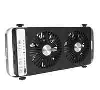 Ventilador de techo silencioso de 12 V, con disipación de calor por escape, doble reversible, for ventana de techo y 4 velocidades for RV(Nero)