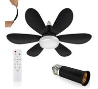 Ventilador de techo silencioso de 52cm con luz y mando a distancia, ventilador de techo con lámpara de 40W y portalámparas E27 3 velocidades 3 colores regulable para dormitorio,salón (Negro)