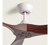 Ventilador de Techo Silencioso Spetses Blanco Madera 132cm Motor DC para Exterior