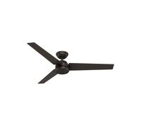 Hunter Fan, Ventilador de Techo con Control de pared para Interiores y Exteriores, Protos, 3 Aspas Reversibles, Color Bronce, 132 cm, Ideal para Verano e Invierno, Modelo 51220