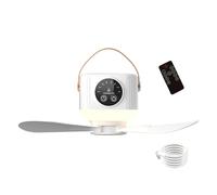 Ventilador De Techo Tienda - Compact Con Luz , High-performance, Portable, Portátil, 3600 MAh Control Remoto, Y Luces LED Dispositivo Enfriamiento | Multipurpose Outdoor Indoor Utility Versatile