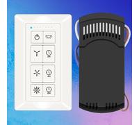 Ventilador de techo universal con control remoto de 3 velocidades, interruptor de atenuación de luz compatible con Harbor Brezee Hampton Bay Hunter Control de pared (blanco)