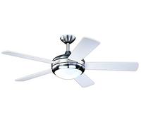 AireRyder Ventilador de Techo Ursa con iluminación y Control Remoto, Estructura de níquel Satinado, Color de Las aspas Blanco/Pino, 132 cm, 75 W, 132 x 132 x 43 cm