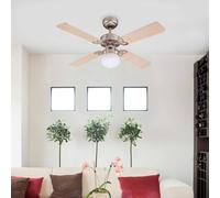 Ventilador de techo Westinghouse con luz «Vegas», de aluminio y madera,