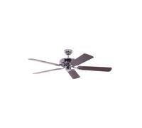 Ventilador de Techo Zugkette Silenciioso Sin Luz Potkuri Acero Mahagoni
