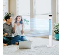Ventilador De Torre Homcom Con 3 Velocidades, 4 Modos, 45W, Temporizador De 12H, Ventilador De Columna Con Oscila Fot De 70 ° Blanco
