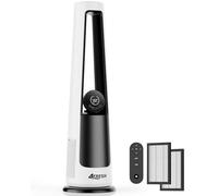 Ventilador De Torre Silencioso Con Purificador De Aire, 2 En 1 Con 2 Filtros Hepa H13, Motor Bldc, 12 Velocidades, 3 Modos, Oscilación De 60°, Temporizador De 12 Horas, Mando A Distancia, Blanco