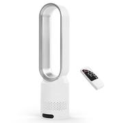 Ventilador de torre silencioso de 30 dB y purificador de aire, ventilador sin rotor, ventilador de columna con mando a distancia, 8 velocidades y temporizador, ventilador oscilante de 90 grados para