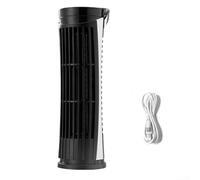 Ventilador de torre sin aspas con potente flujo de aire y luz nocturna LED, alimentado por USB con velocidades de viento ajustables para comodidad de refrigeración en varios ajustes (negro)
