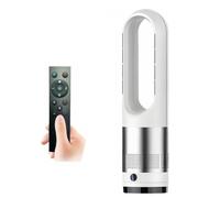 Ventilador de torre sin aspas Hot & Cool, calentador de 1400 W + ventilador de refrigeración de 40 W, 8 velocidades, oscilación de 80°, temporizador de 8 horas y pantalla LED, control remoto